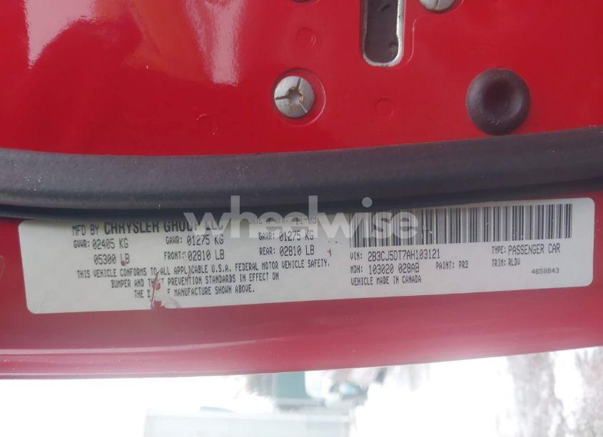 Photo 9 of 2010 Dodge Challenger R/T (VIN 2B3CJ5DT7AH103121)