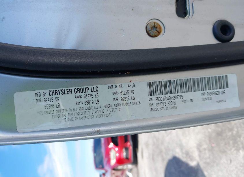 Photo 9 of 2010 Dodge Challenger SRT-8 (VIN 2B3CJ7DW2AH208705)