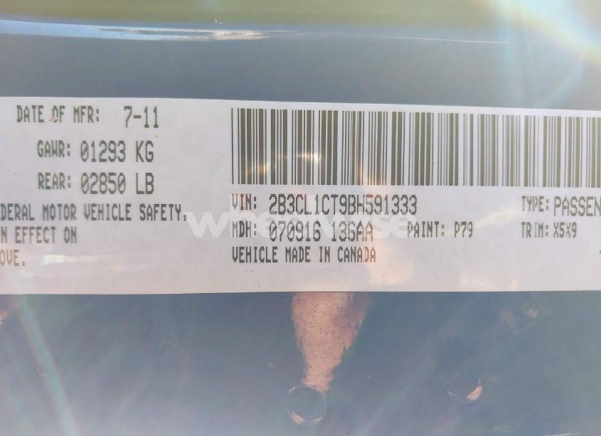 Photo 9 of 2011 Dodge Charger POLICE (VIN 2B3CL1CT9BH591333)