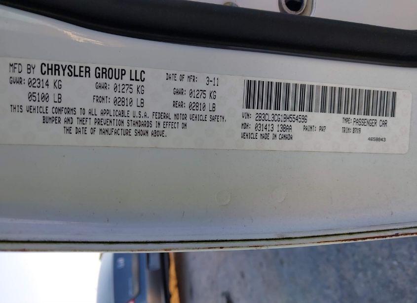 Photo 9 of 2011 Dodge Charger (VIN 2B3CL3CG1BH554596)