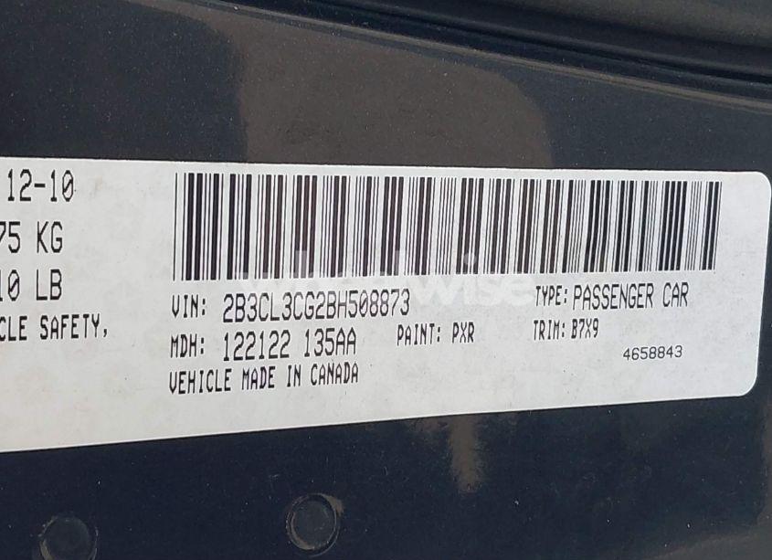 Photo 9 of 2011 Dodge Charger (VIN 2B3CL3CG2BH508873)