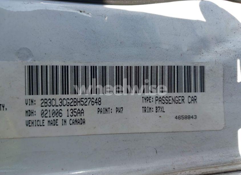 Photo 9 of 2011 Dodge Charger (VIN 2B3CL3CG2BH527648)