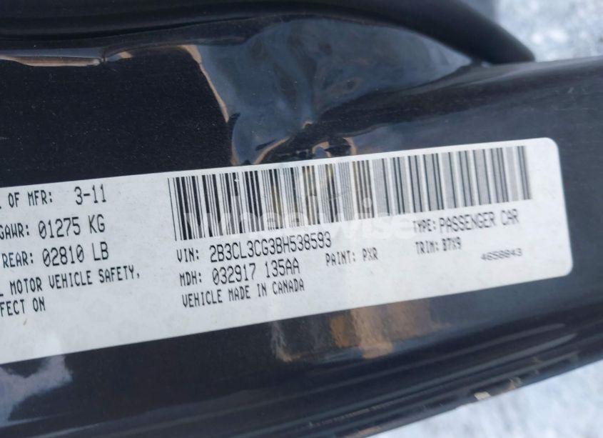 Photo 9 of 2011 Dodge Charger (VIN 2B3CL3CG3BH538593)