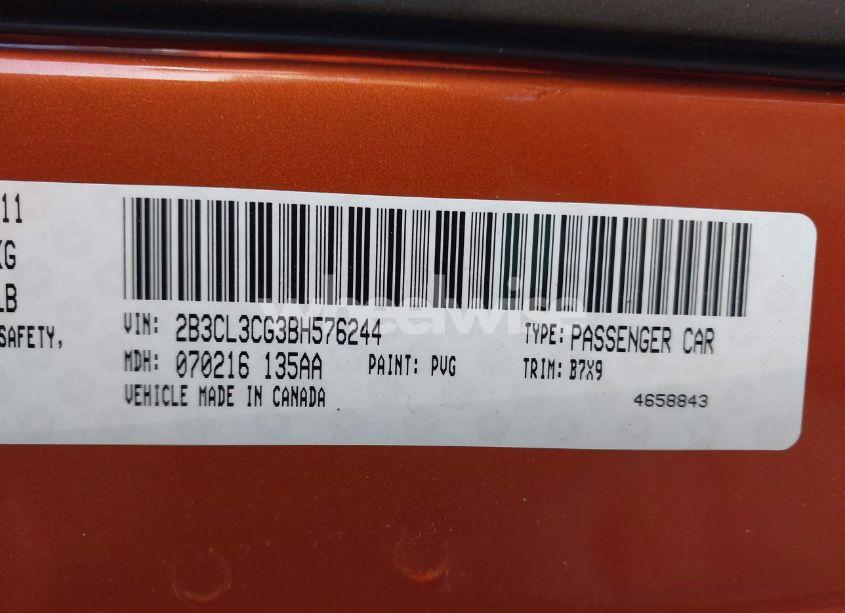 Photo 9 of 2011 Dodge Charger (VIN 2B3CL3CG3BH576244)