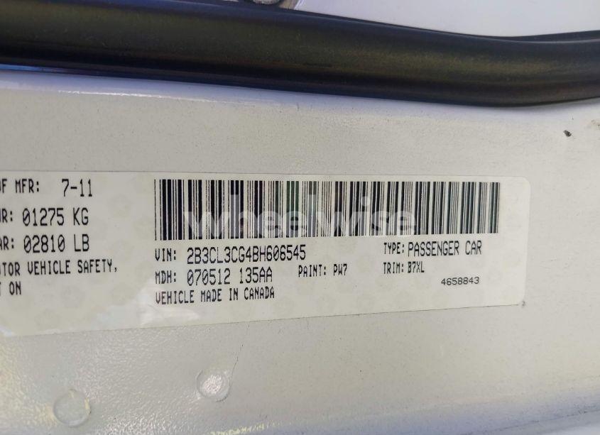 Photo 9 of 2011 Dodge Charger (VIN 2B3CL3CG4BH606545)