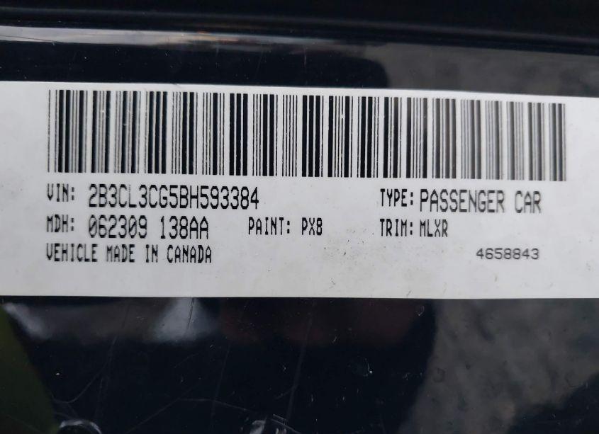 Photo 9 of 2011 Dodge Charger (VIN 2B3CL3CG5BH593384)