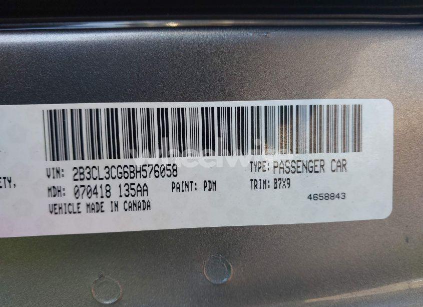 Photo 9 of 2011 Dodge Charger (VIN 2B3CL3CG6BH576058)