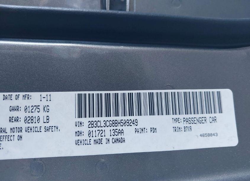 Photo 9 of 2011 Dodge Charger (VIN 2B3CL3CG8BH509249)