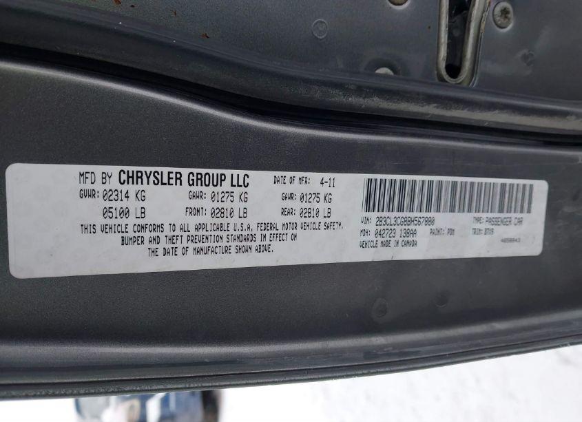 Photo 9 of 2011 Dodge Charger (VIN 2B3CL3CG8BH567880)