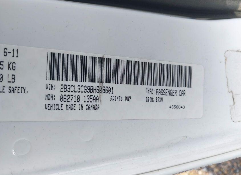 Photo 9 of 2011 Dodge Charger (VIN 2B3CL3CG9BH608601)