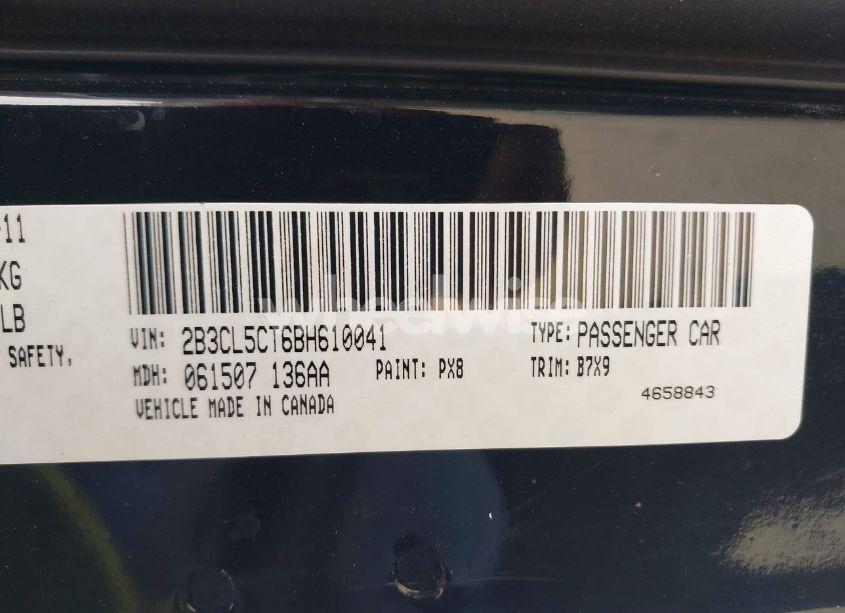 Photo 9 of 2011 Dodge Charger R/T (VIN 2B3CL5CT6BH610041)