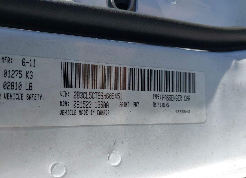 Photo 9 of 2011 Dodge Charger R/T (VIN 2B3CL5CT9BH609451)