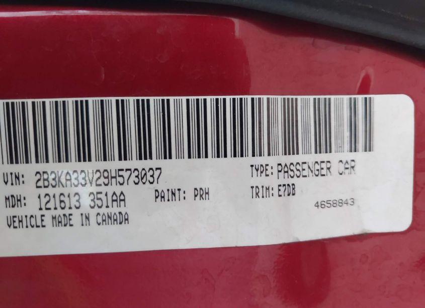 Photo 9 of 2009 Dodge Charger SXT (VIN 2B3KA33V29H573037)