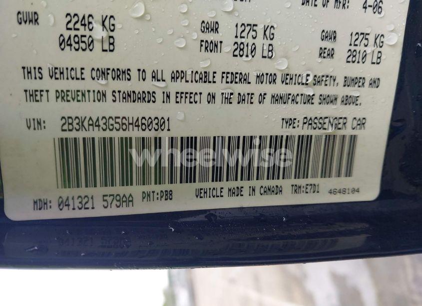 Photo 9 of 2006 Dodge Charger (VIN 2B3KA43G56H460301)