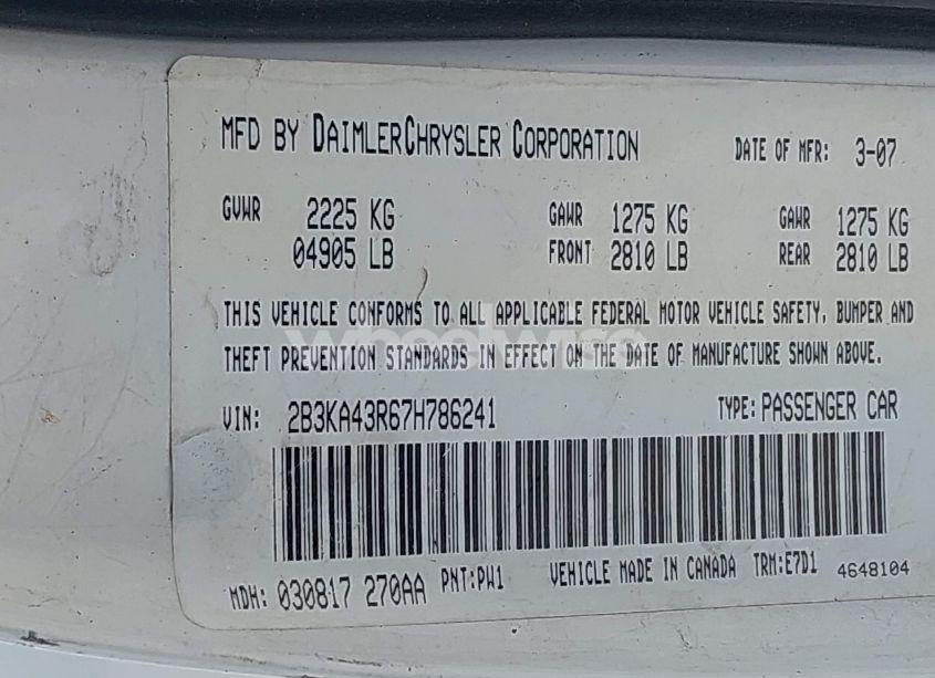 Photo 9 of 2007 Dodge Charger N/A (VIN 2B3KA43R67H786241)