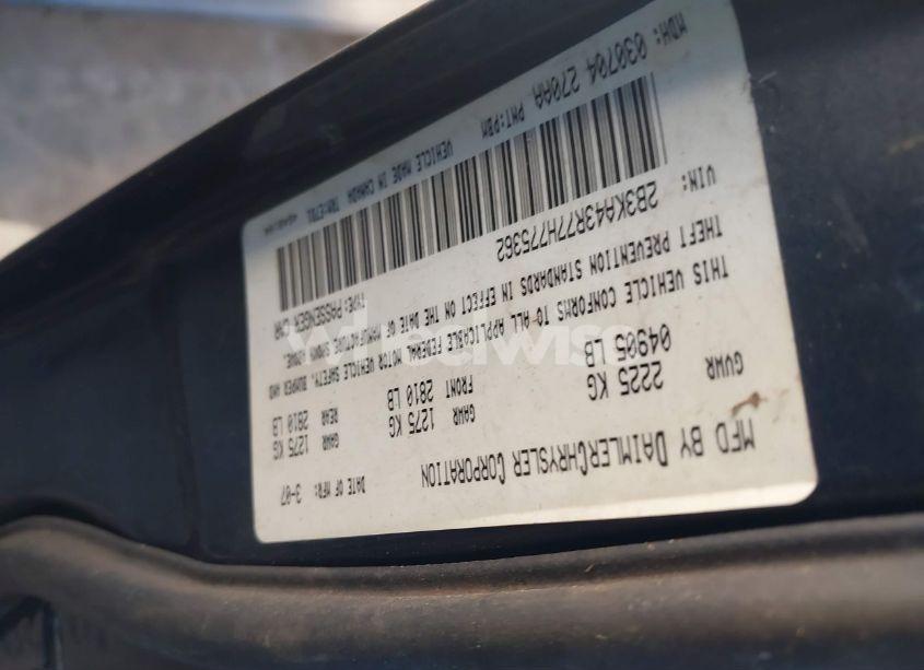 Photo 9 of 2007 Dodge Charger N/A (VIN 2B3KA43R77H775362)