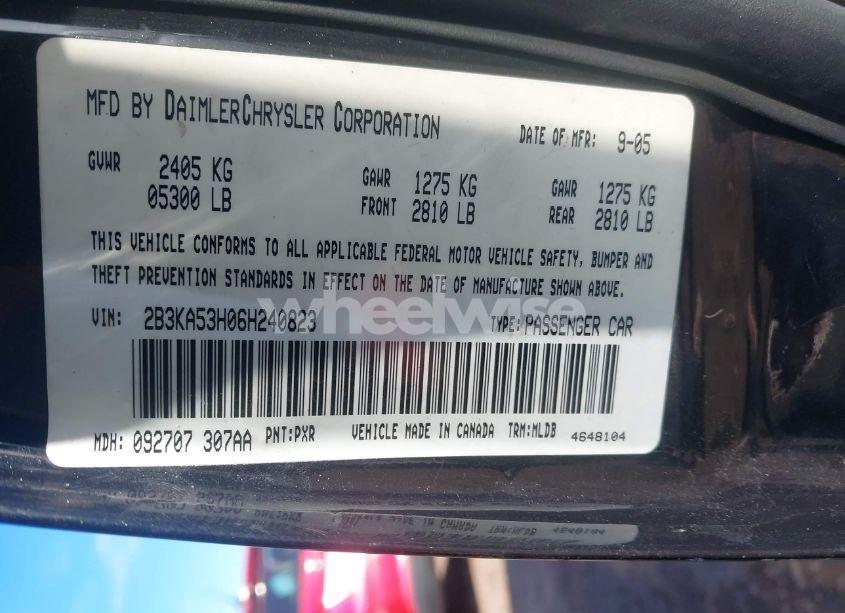 Photo 9 of 2006 Dodge Charger RT (VIN 2B3KA53H06H240823)