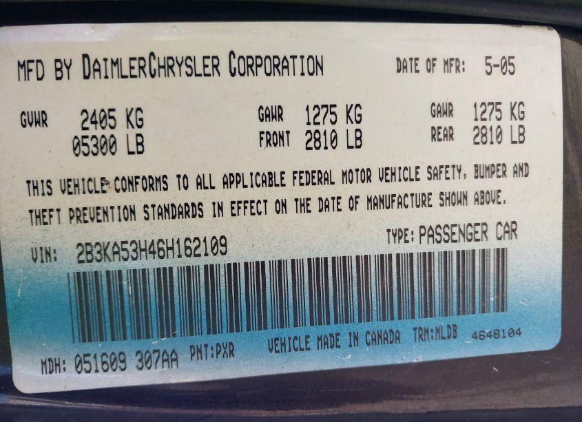 Photo 9 of 2006 Dodge Charger RT (VIN 2B3KA53H46H162109)