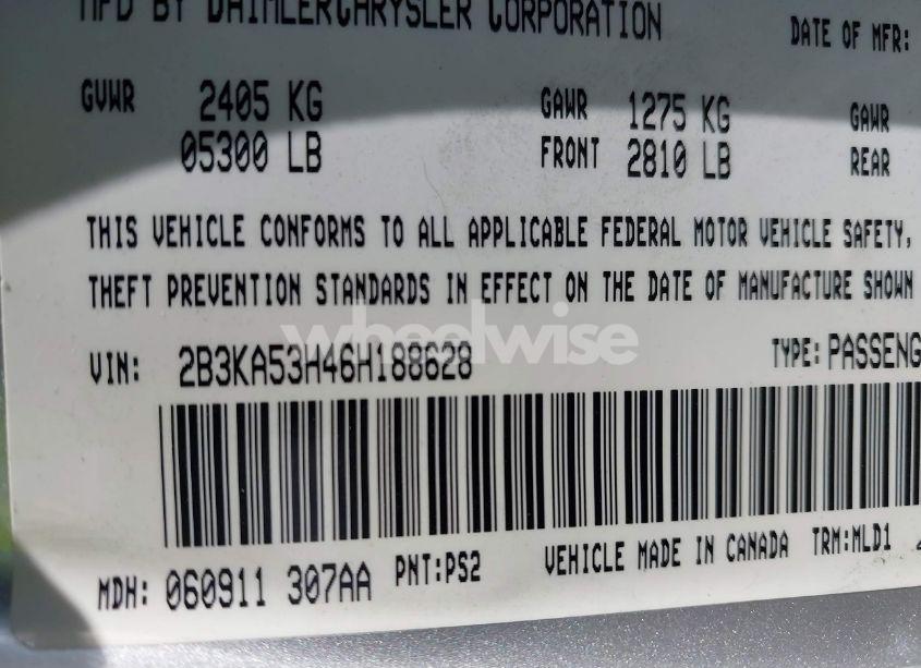 Photo 9 of 2006 Dodge Charger RT (VIN 2B3KA53H46H188628)