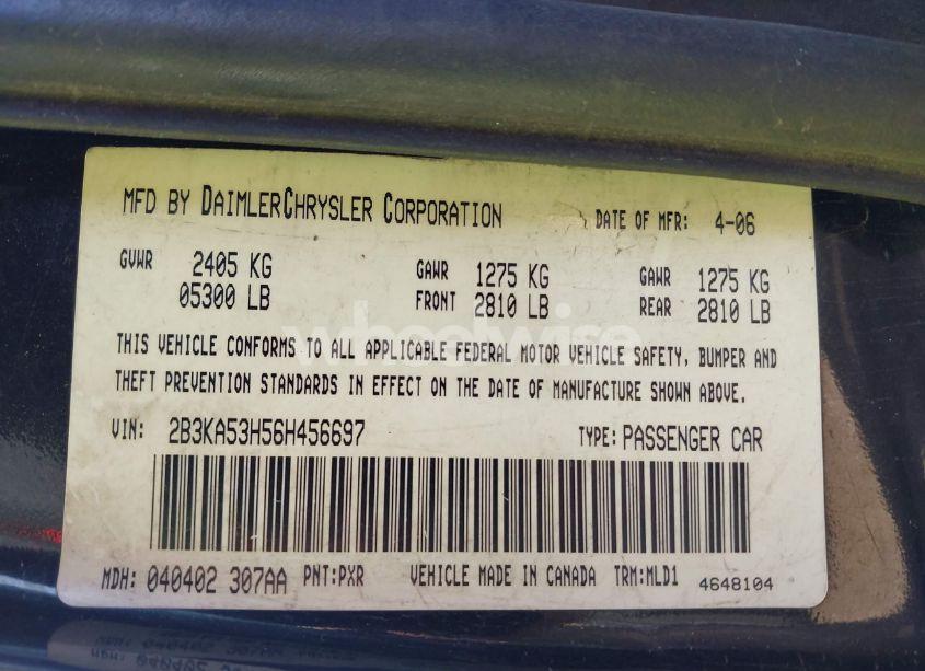 Photo 9 of 2006 Dodge Charger RT (VIN 2B3KA53H56H456697)