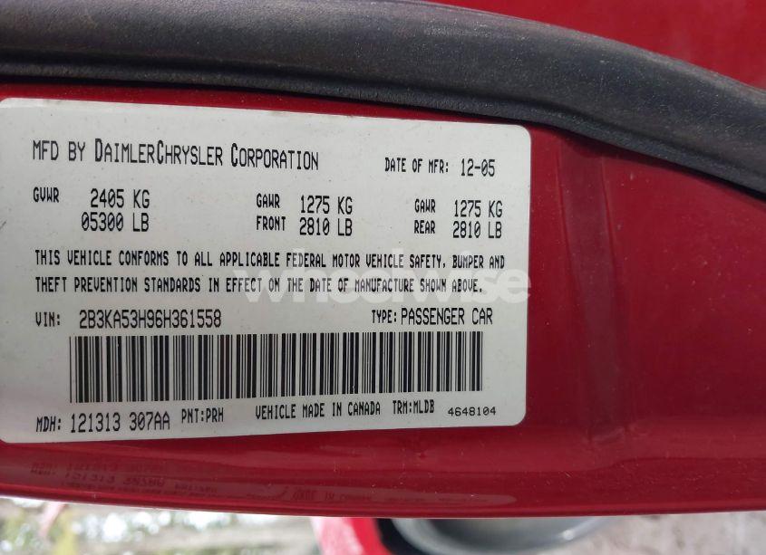 Photo 9 of 2006 Dodge Charger RT (VIN 2B3KA53H96H361558)