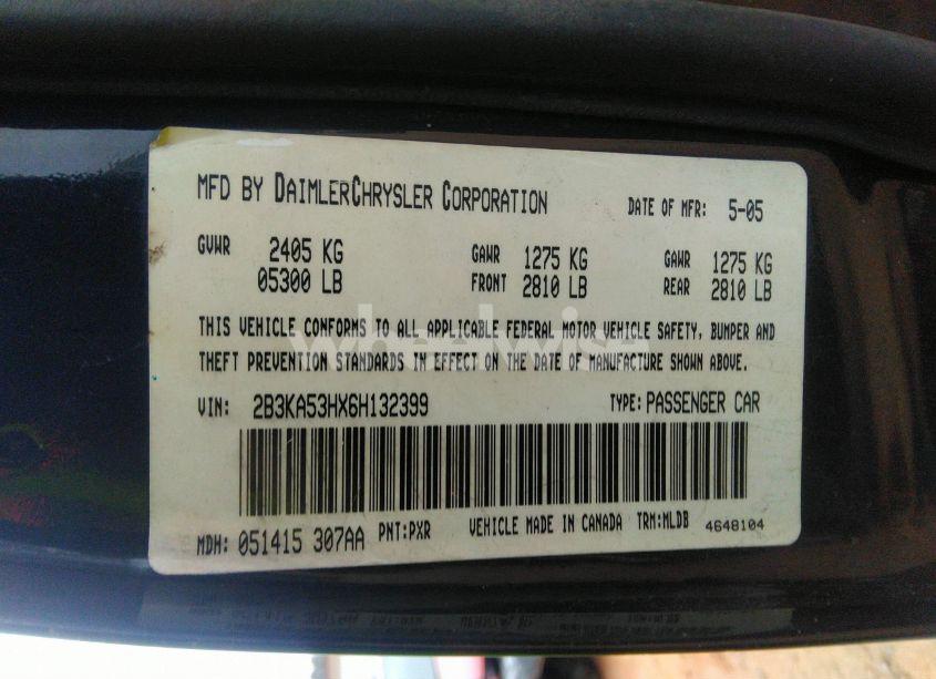 Photo 9 of 2006 Dodge Charger RT (VIN 2B3KA53HX6H132399)