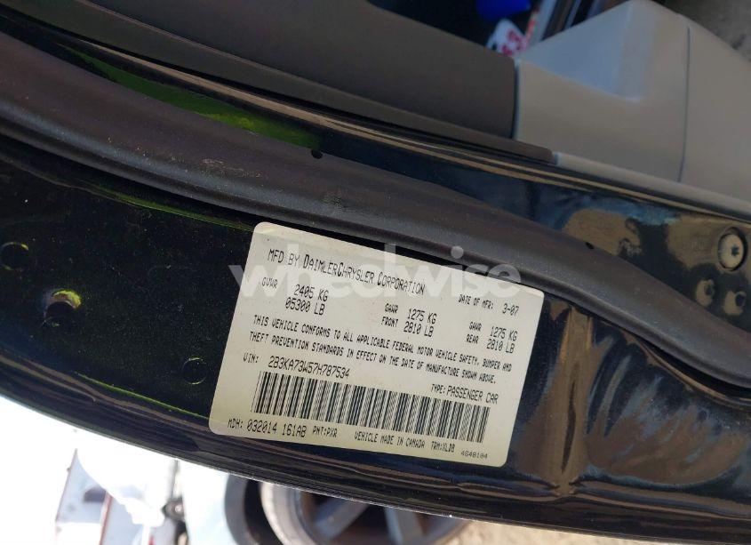 Photo 9 of 2007 Dodge Charger SRT8 (VIN 2B3KA73W57H787534)