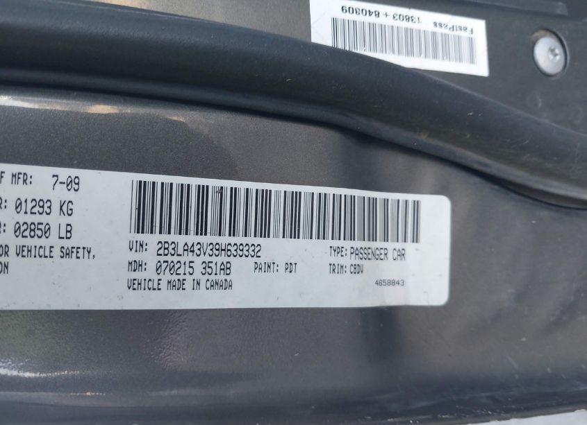 Photo 9 of 2009 Dodge Charger (VIN 2B3LA43V39H639332)