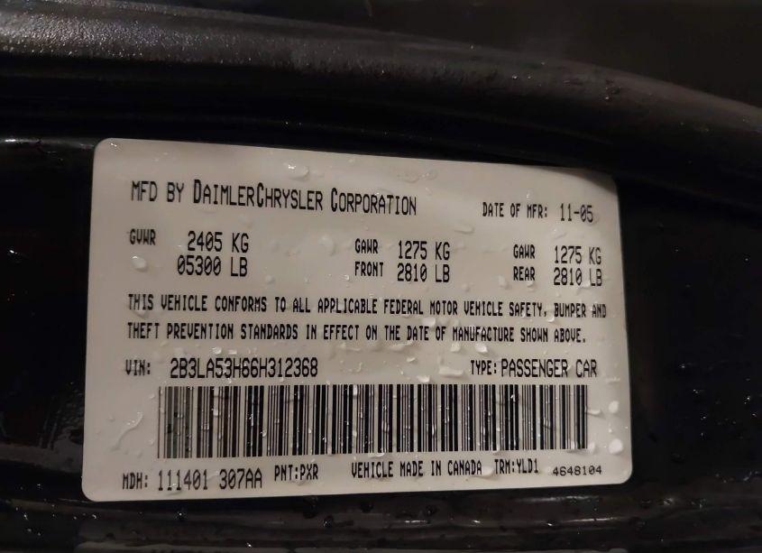 Photo 9 of 2006 Dodge Charger RT (VIN 2B3LA53H66H312368)