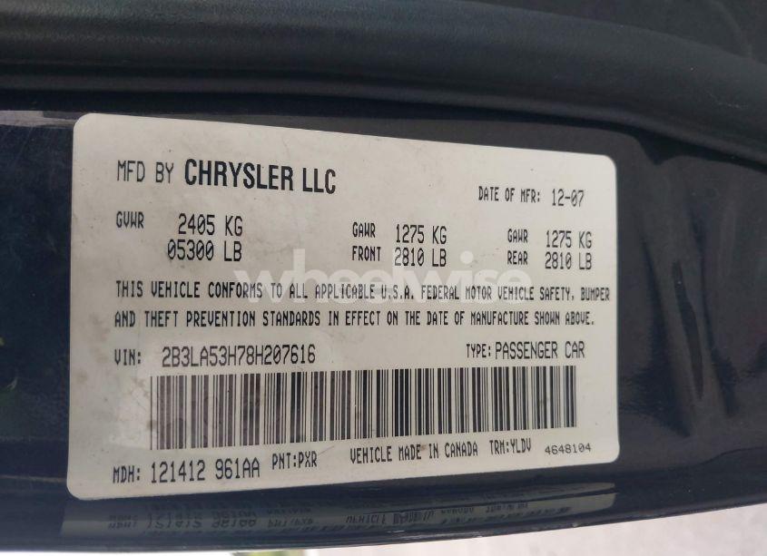 Photo 9 of 2008 Dodge Charger R/T (VIN 2B3LA53H78H207616)