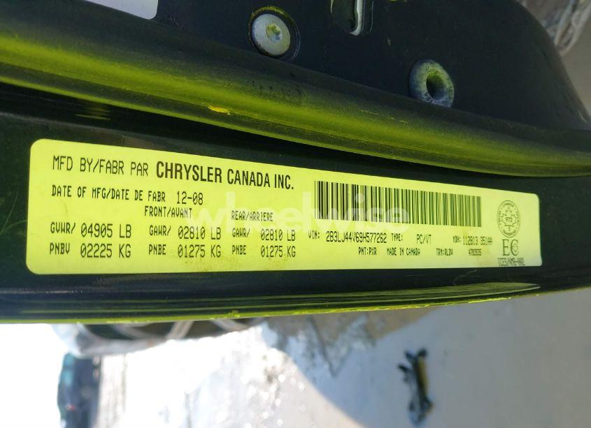 Photo 9 of 2009 Dodge Challenger SE/SXT (VIN 2B3LJ44V69H577262)