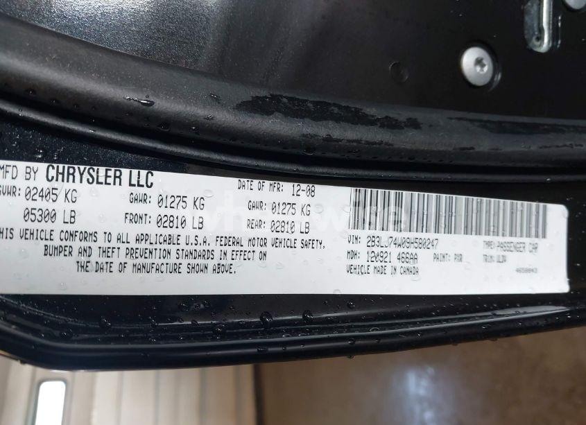 Photo 9 of 2009 Dodge Challenger SRT8 (VIN 2B3LJ74W09H580247)