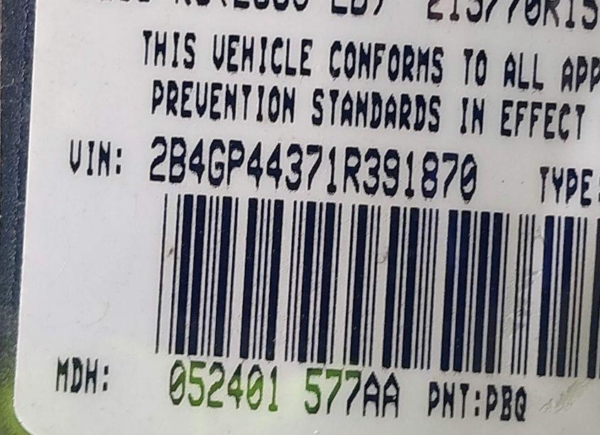 Photo 9 of 2001 Dodge Grand CARAVAN SPORT (VIN 2B4GP44371R391870)