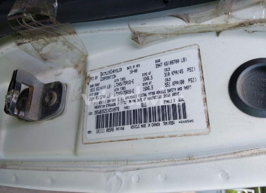 Photo 9 of 2001 Dodge Ram WAGON 3500 (VIN 2B5WB35Z51K510978)