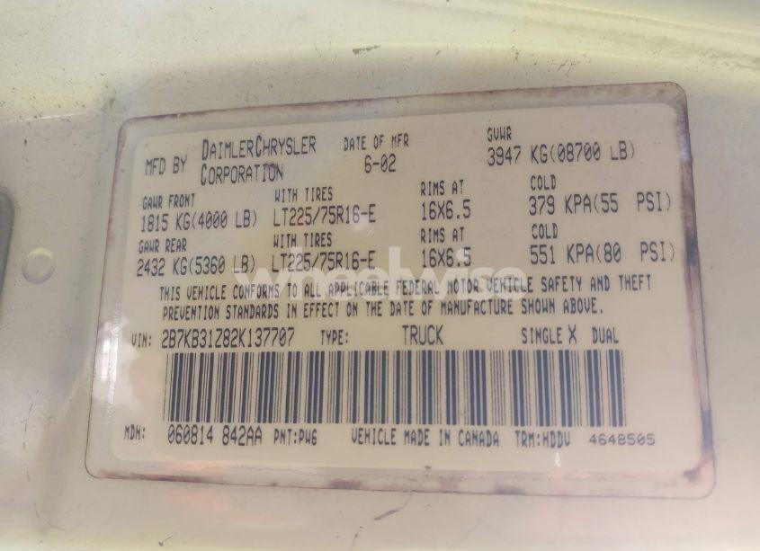 Photo 9 of 2002 Dodge Ram VAN CONVERSION (VIN 2B7KB31Z82K137707)