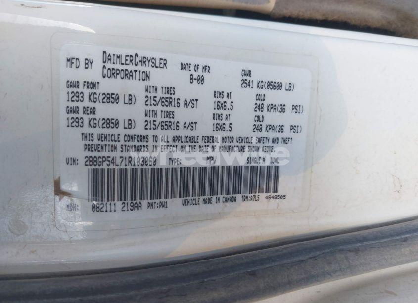 Photo 9 of 2001 Dodge Grand CARAVAN ES (VIN 2B8GP54L71R103060)