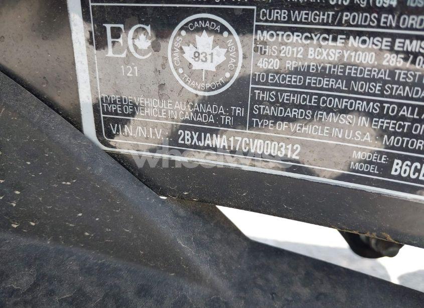 Photo 10 of 2012 Can-am Spyder ROADSTER RS-S (VIN 2BXJANA17CV000312)