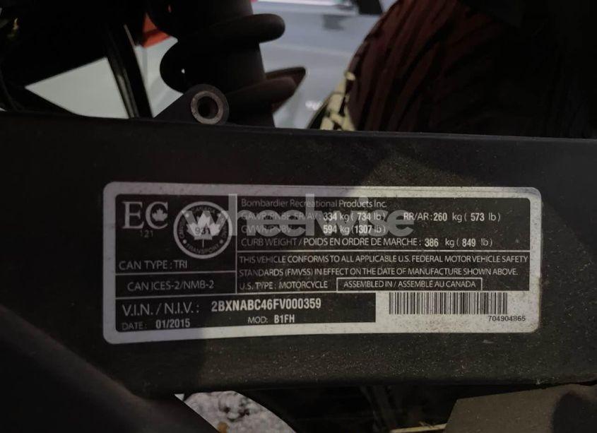 Photo 10 of 2015 Can-am Spyder ROADSTER RS/RS-S/RS-S SPEC SERIES (VIN 2BXNABC46FV000359)