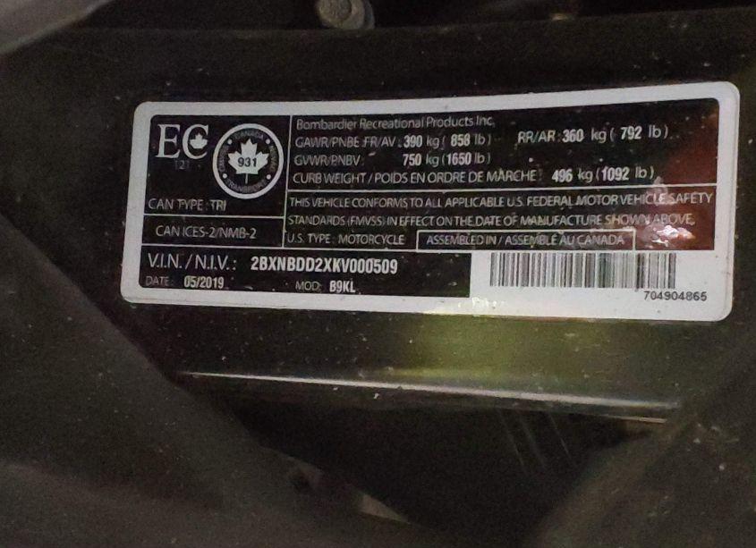 Photo 10 of 2019 Can-am Spyder ROADSTER RT/RT LIMITED (VIN 2BXNBDD2XKV000509)