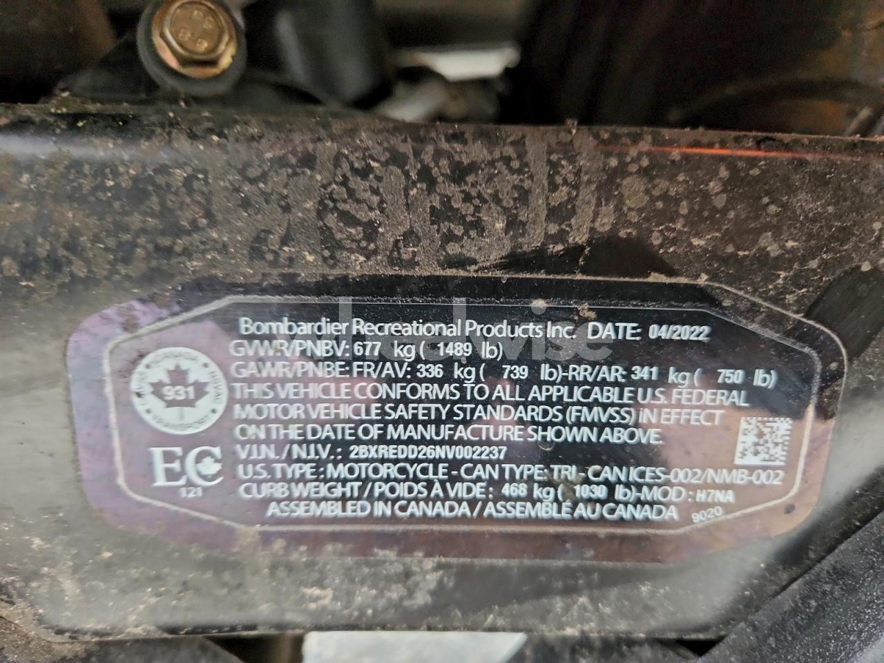 Photo 10 of 2022 CAN-AM SPYDER ROADSTER F3-T (VIN 2BXREDD26NV002237)