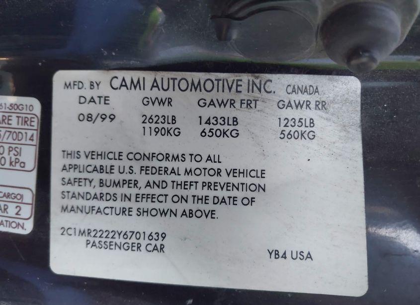 Photo 9 of 2000 Chevrolet Metro LSI (VIN 2C1MR2222Y6701639)