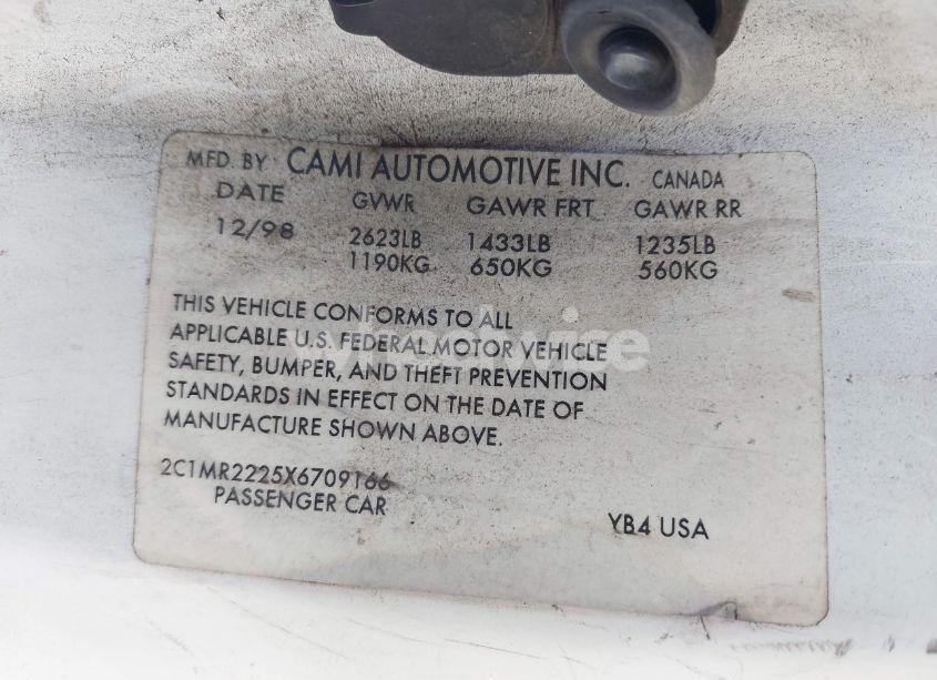 Photo 9 of 1999 Chevrolet Metro LSI (VIN 2C1MR2225X6709166)