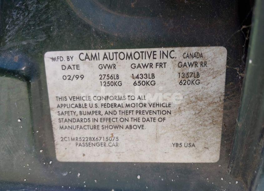 Photo 9 of 1999 Chevrolet Metro LSI (VIN 2C1MR5228X6715075)