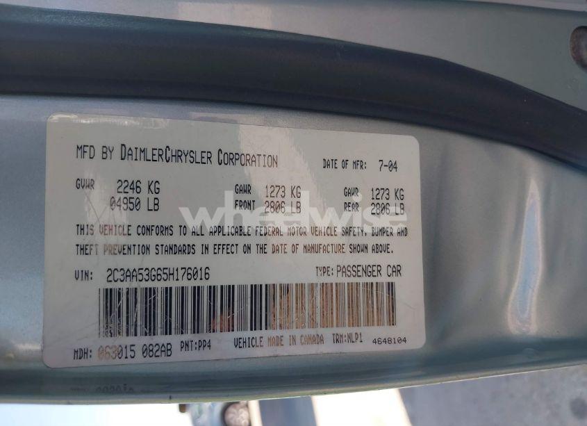 Photo 9 of 2005 Chrysler 300 TOURING (VIN 2C3AA53G65H176016)