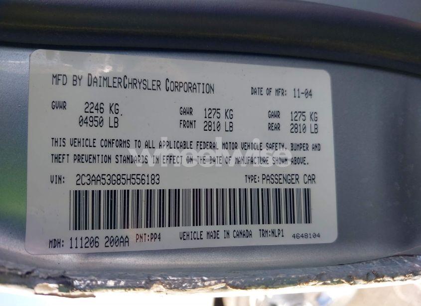 Photo 9 of 2005 Chrysler 300 TOURING (VIN 2C3AA53G85H556183)