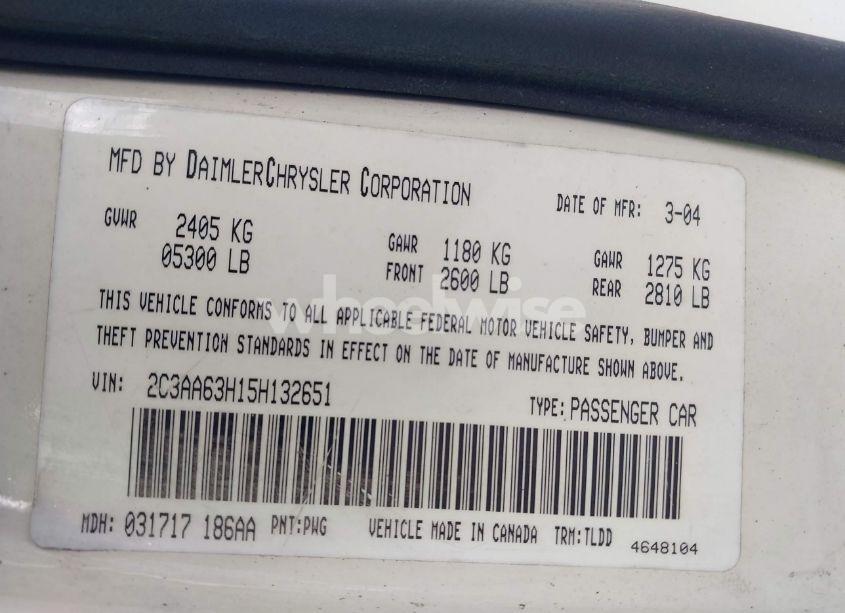 Photo 9 of 2005 Chrysler 300c (VIN 2C3AA63H15H132651)