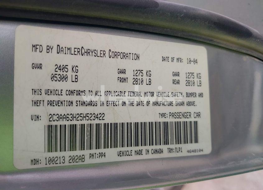 Photo 9 of 2005 Chrysler 300c (VIN 2C3AA63H25H523422)