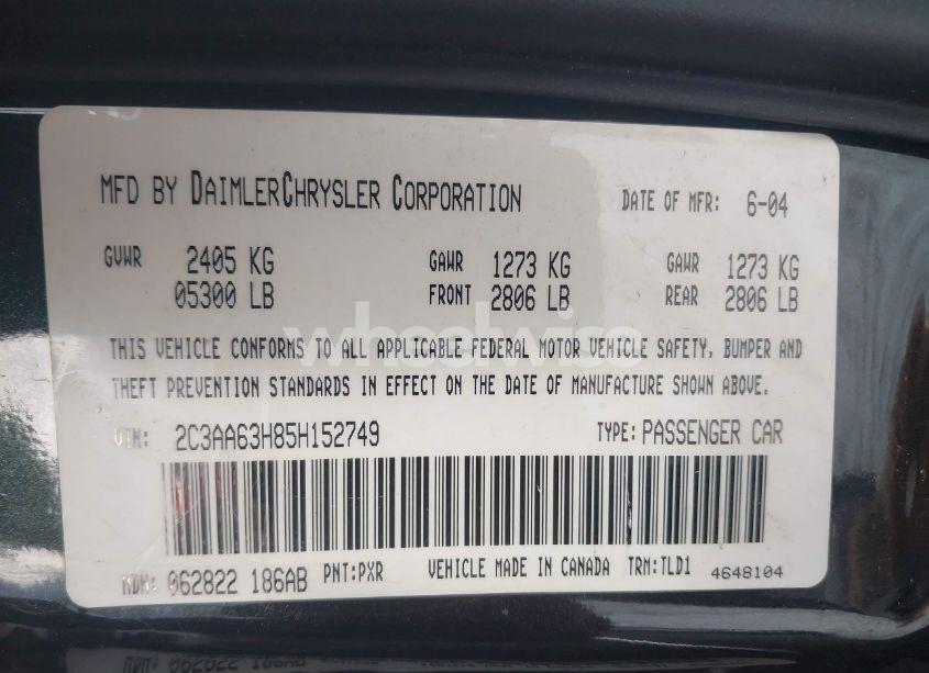 Photo 9 of 2005 Chrysler 300c (VIN 2C3AA63H85H152749)