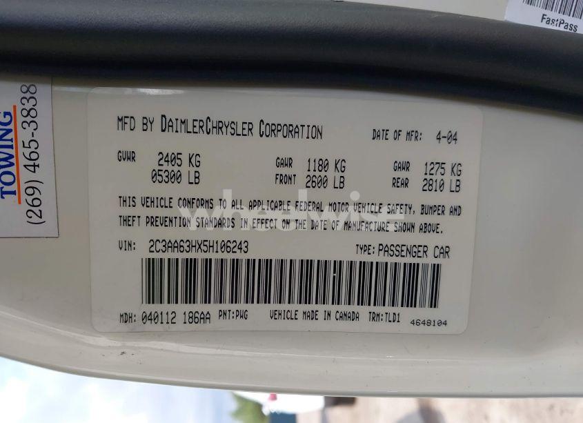 Photo 9 of 2005 Chrysler 300c (VIN 2C3AA63HX5H106243)