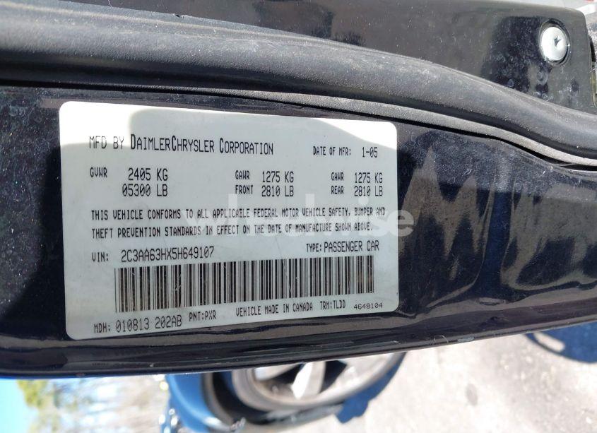 Photo 9 of 2005 Chrysler 300c (VIN 2C3AA63HX5H649107)